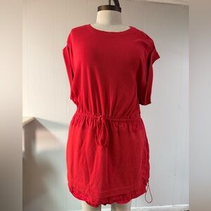 Anthropologie daily Practice Red Casual Drawstring Dress